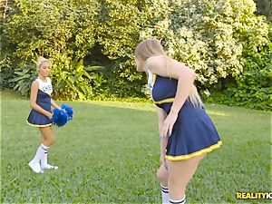 Amber Gray and Selena Sosa g/g cheerleader orgy