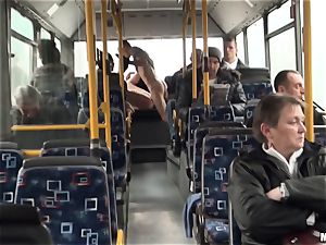 Lindsey Olsen pounds her boy on a public bus